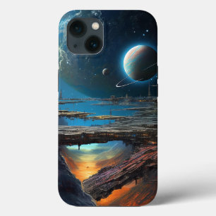 Science Fiction Futuristic Outer Space City iPhone 13 Case