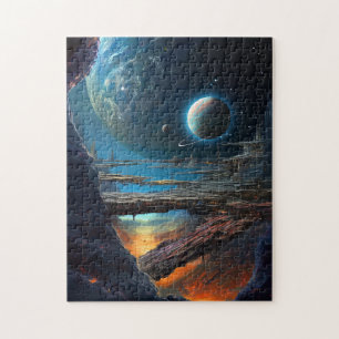 Science Fiction Futuristic Outer Space City Jigsaw Puzzle