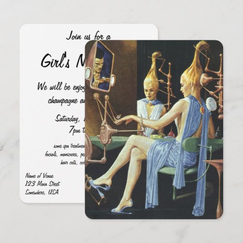 Vintage Science Fiction Girl's Night Out Party Personalized Invitations