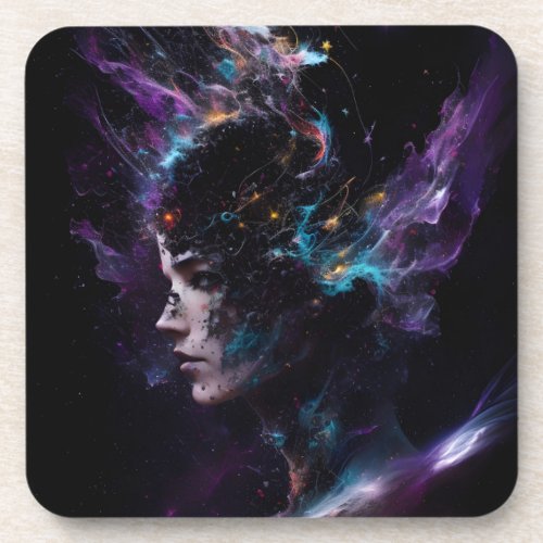 Science Fiction Head Space Explosion Astronomy  Beverage Coaster