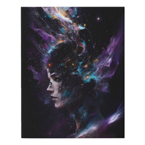 Science Fiction Head Space Explosion Astronomy  Faux Canvas Print