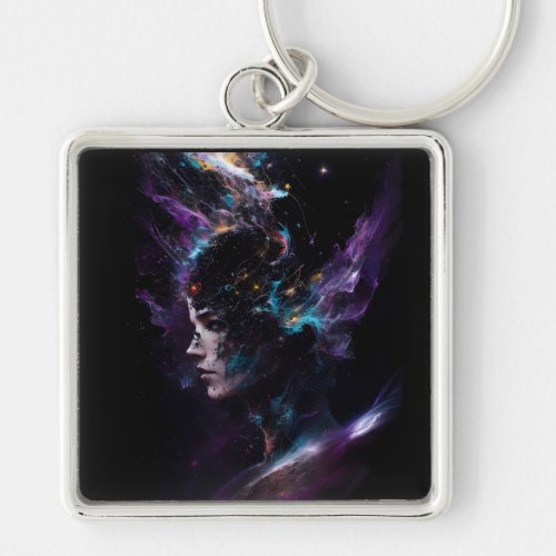 Science Fiction Head Space Explosion Astronomy  Keychain