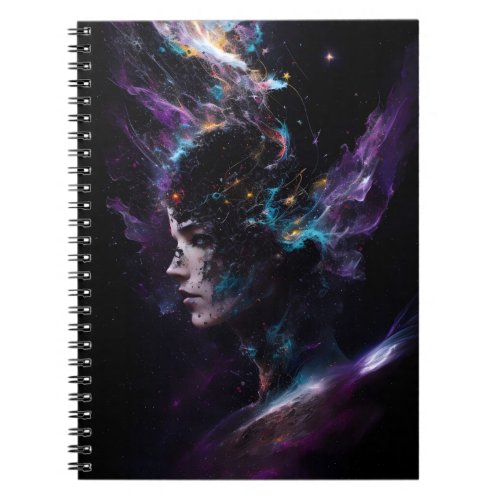 Science Fiction Head Space Explosion Astronomy  Notebook