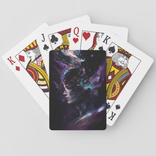 Science Fiction Head Space Explosion Astronomy  Playing Cards