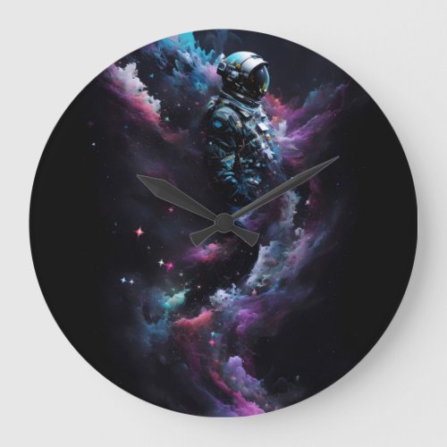 Science Fiction Outer Space Astronaut Lost Large Clock