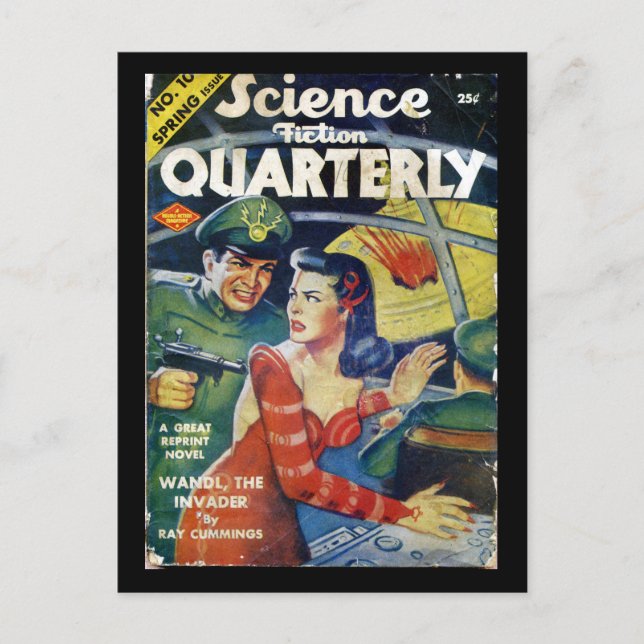 Science fiction quarterly spring 1942_Pulp Art Postcard (Front)