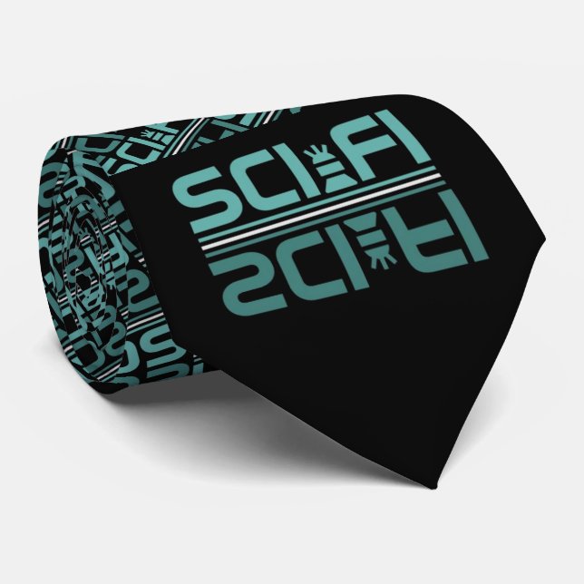 Science Fiction Robot Neck Tie (Rolled)