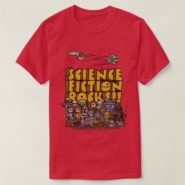 Science Fiction Rocks T-Shirt (Design Front)