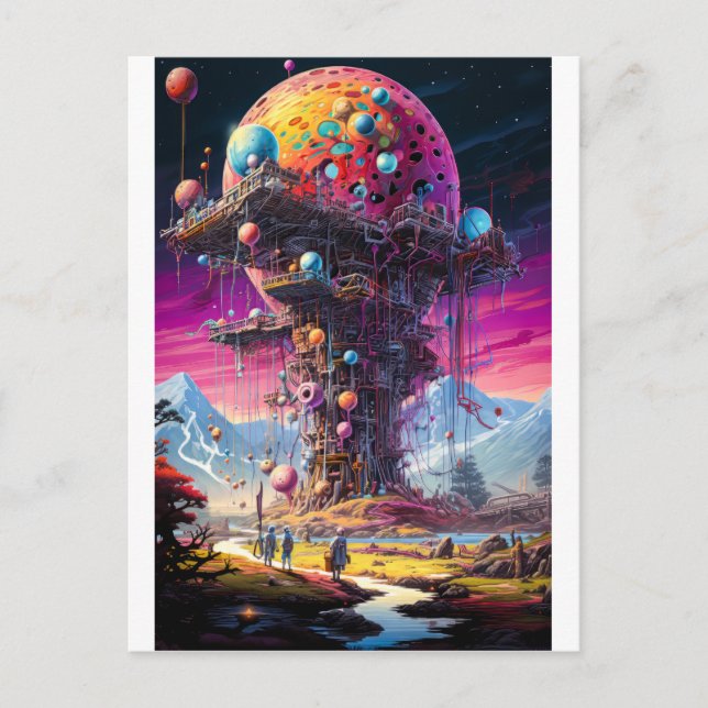 Science Fiction Scene Postcard (Front)