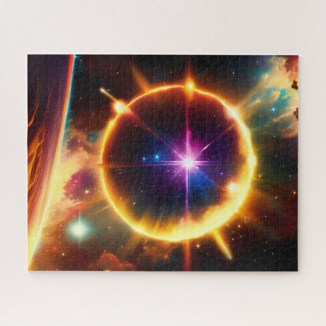 Science Fiction Sphere Bursts in Planetary Event Jigsaw Puzzle (Horizontal)