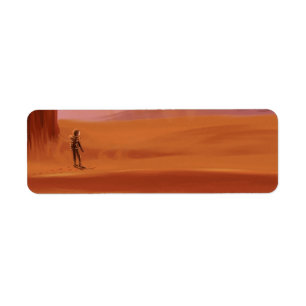 Science Fiction Vintage Mars Vacation Illustration Label