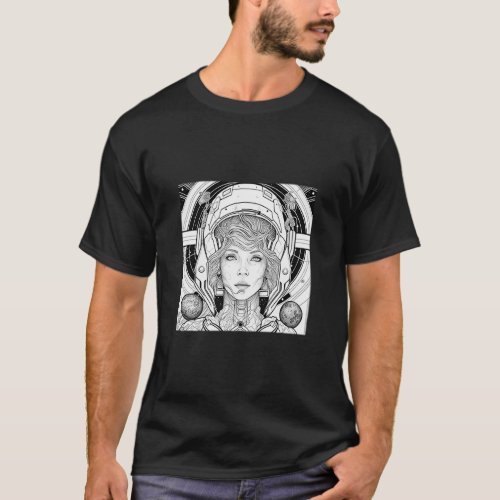 Science Fiction Woman Basic Dark  T_Shirt