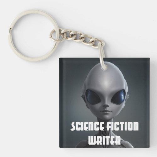 Science Fiction Writer Alien Sci_Fi Author Keychain