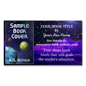 Science-Fiction Writer Author Book Promotion Space Magnetic Business Card