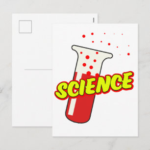 Science Flask Cartoon Holiday Postcard