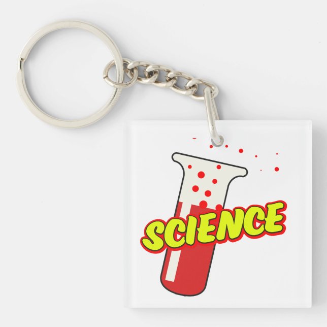 Science Flask Cartoon Keychain (Front)