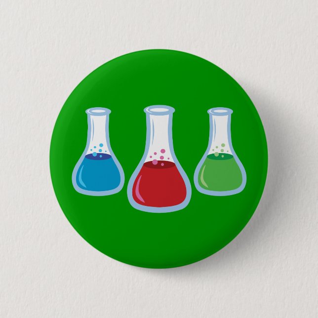 Science Flasks Pinback Button (Front)