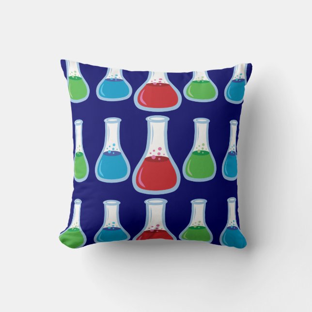 Science Flasks Throw Pillow (Front)