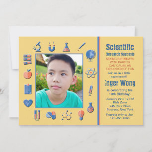 Science Frame Birthday Party Invitation