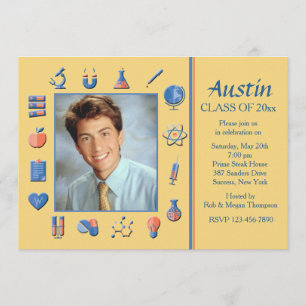 Science Frame Graduation Party Invitation