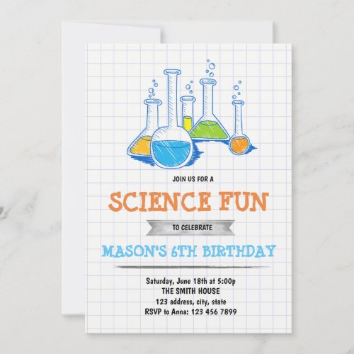 Science fun birthday invitation