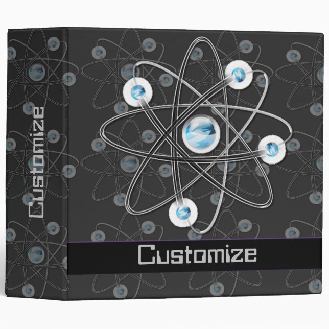 Science Geek Atom Symbol Binder (Front/Spine)