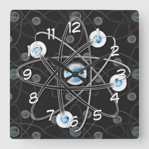 Science Geek Atom Symbol Wall Clock