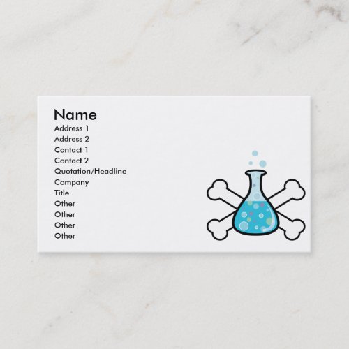 science geek beaker and crossbones design business card templates