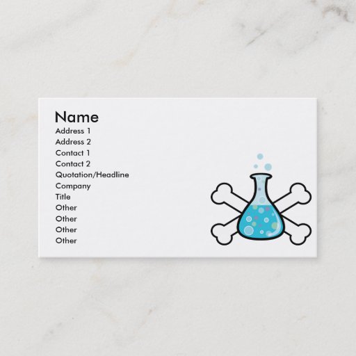 Customizable science geek beaker and crossbones design business card templates