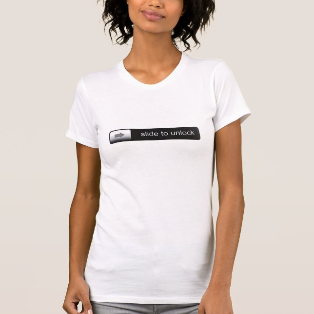 science geek slide to unlock funny graphic design T-Shirt (Front)