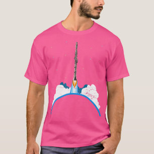 Science Gift Music Rocket Clarinet T-Shirt