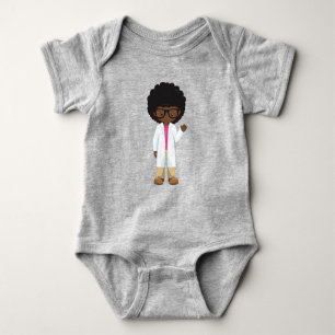 Science Girl, African American Girl, Scientist Baby Bodysuit