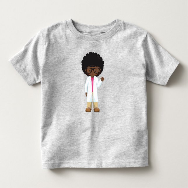 Science Girl, African American Girl, Scientist Toddler T-shirt (Front)