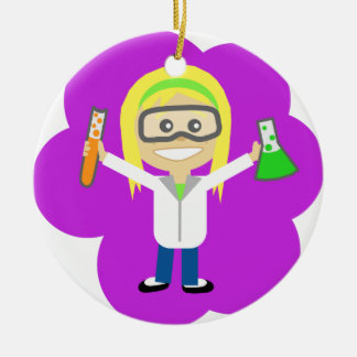 Science Girl Ceramic Ornament