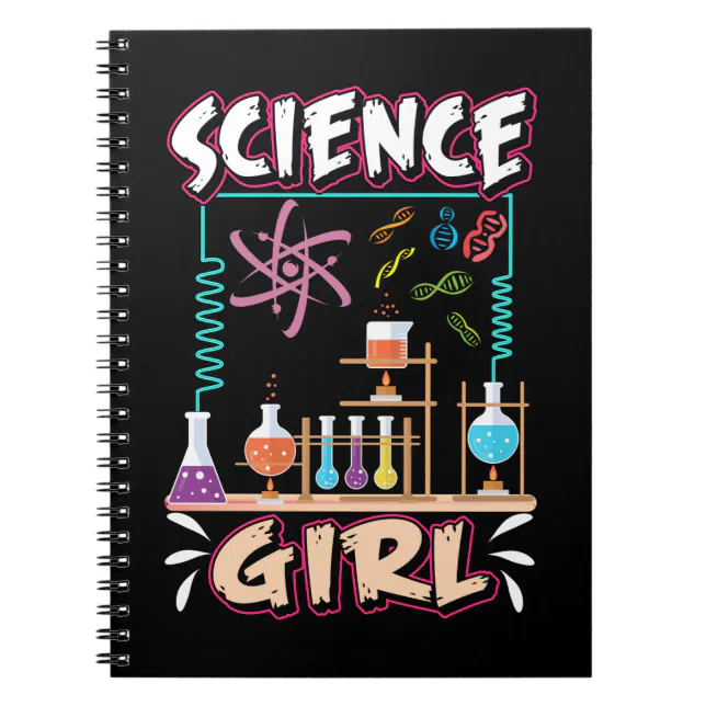 Science Girl Chemistry Laboratory Scientist Notebook (Front)