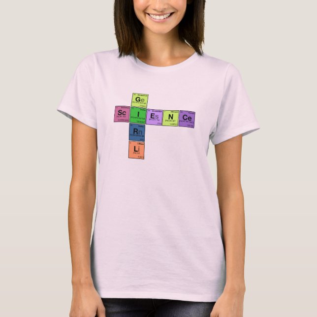 SCIENCE GIRL! Periodic Table Scramble T-Shirt (Front)