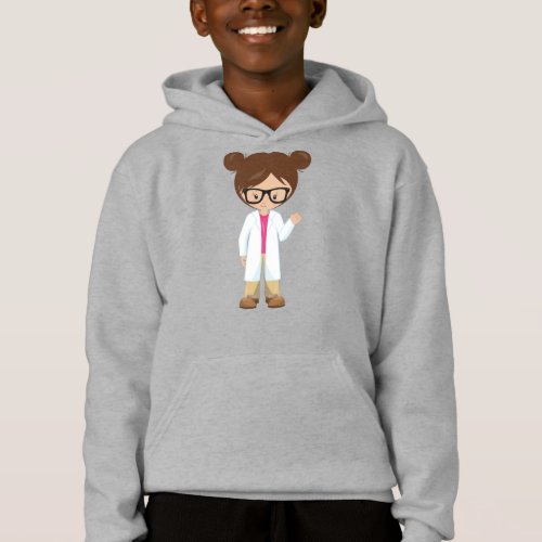 Science Girl Scientist Cute Girl Brown Hair Hoodie