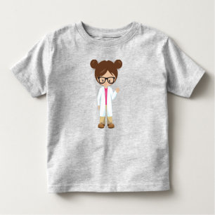 Science Girl, Scientist, Cute Girl, Brown Hair Toddler T-shirt