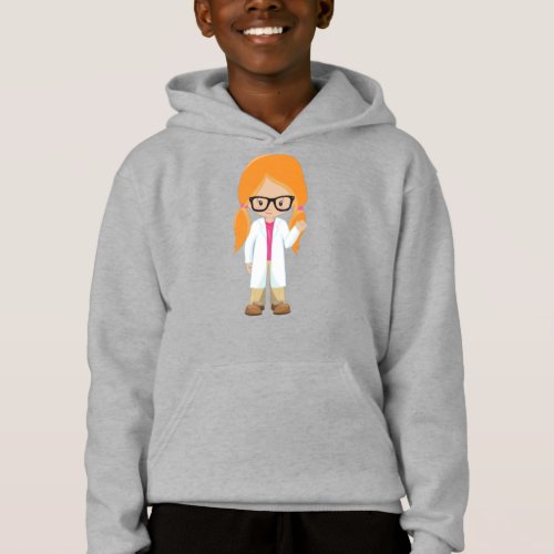 Science Girl Scientist Cute Girl Orange Hair Hoodie