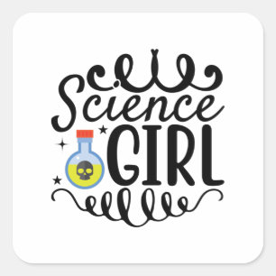 Science Girl Square Sticker