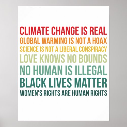 Science Global Warming Climate Change Is Real Poster