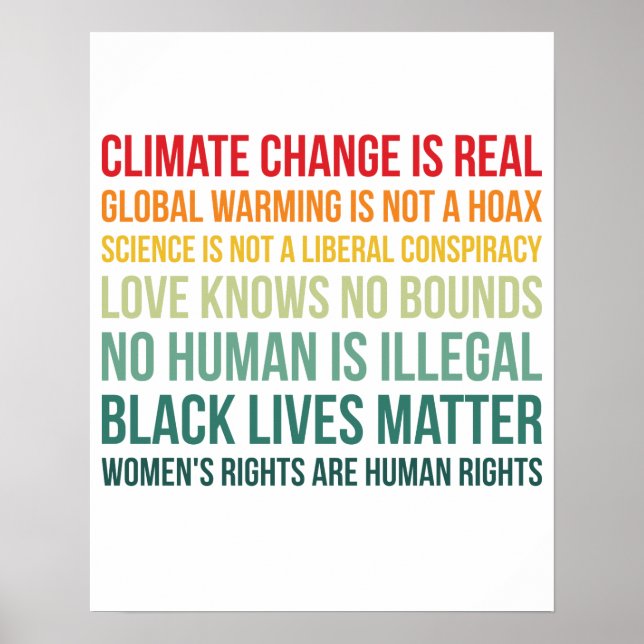 Science Global Warming Climate Change Is Real Poster (Front)