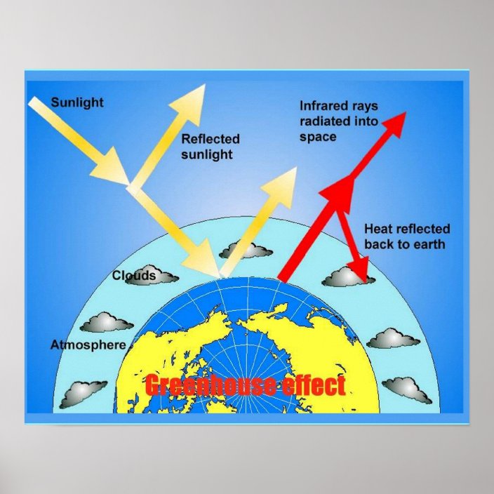 Science Greenhouse Effect Diagram Poster Zazzle Com