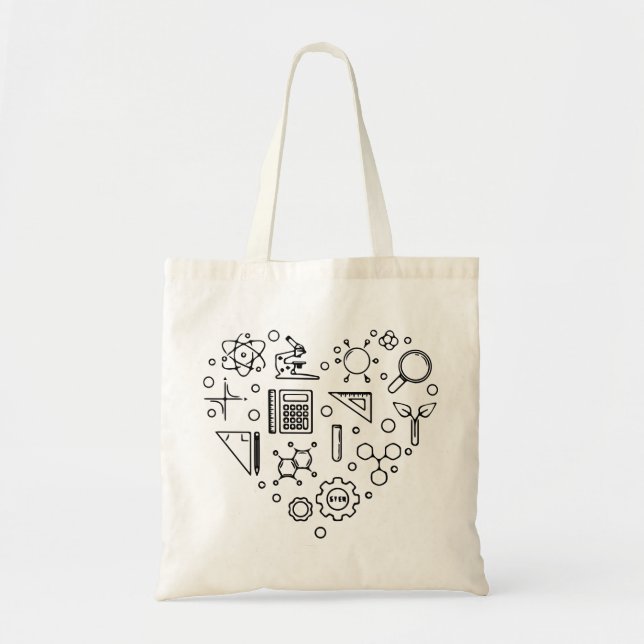 Science Heart - Science, You Energy ,Funny Science Tote Bag (Front)