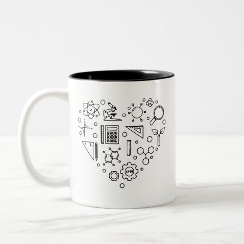 Science Heart _ Science You Energy Funny Science Two_Tone Coffee Mug