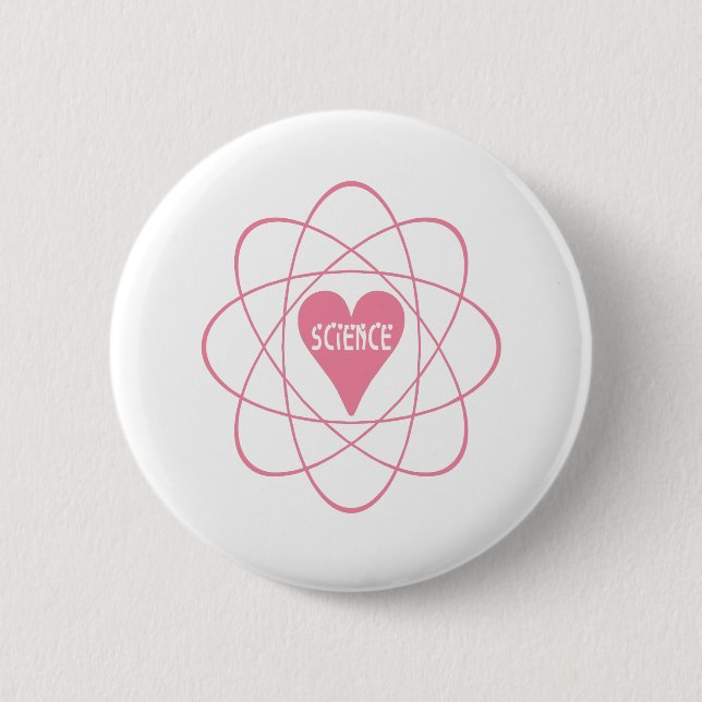 Science Heart valentine gift Button (Front)