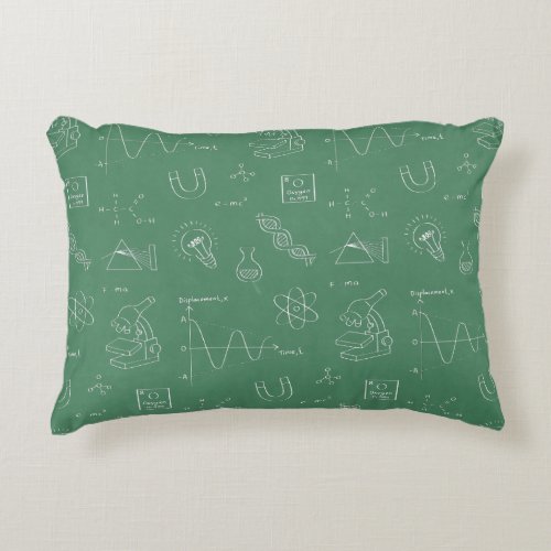 Science Icons Pattern Little Scientist Room Decor Decorative Pillow