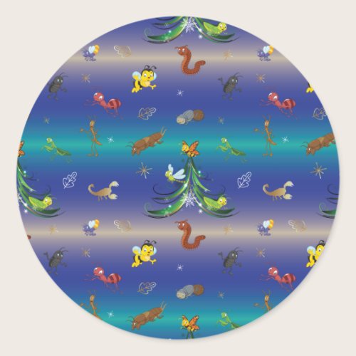 Science, Insect Bug Lover Christmas Tree Classic Round Sticker