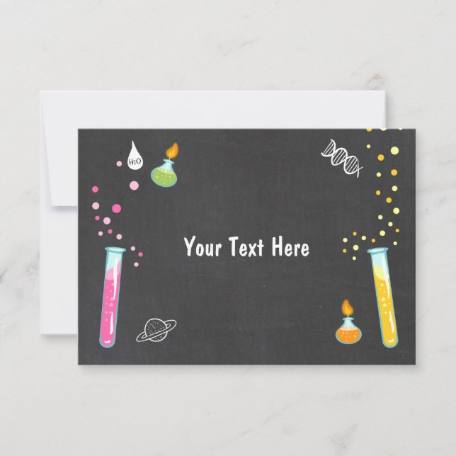 Science Insert card Science Party Experiment RSVP (Front)