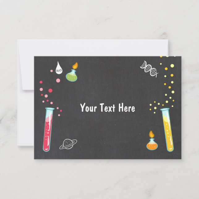 Science Insert card Science Party Experiment RSVP (Front)